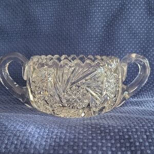 Vtg. Handcut Crystal Sugar Bowl